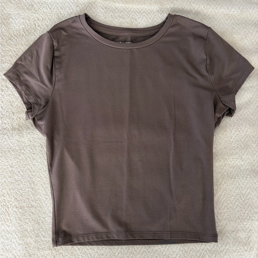 Hollister Brown Short Sleeve Crewneck Top